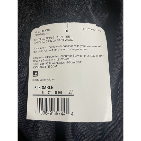 Vanity Fair Vassarette Half Slip Womens M 24” Long Black Sable Lace Waist - Picture 7 of 9